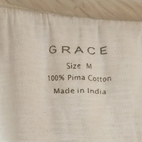 Grace White Sleeveless Pima Cotton Ruffled Blouse, Size Medium - Picture 3 of 6